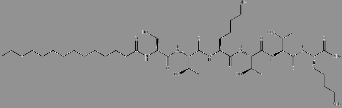 Структура Myristoyl hexapeptide-4