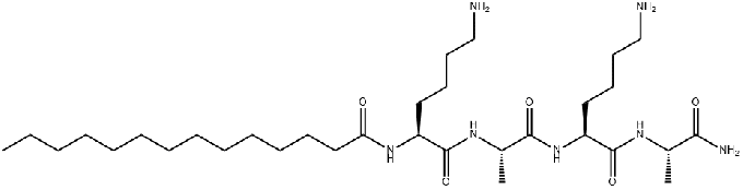 N2 (1-Oxotetradecyl) - L-lysyl-L-alanyL-L-lysyl-L-ALANINAMIDe структура